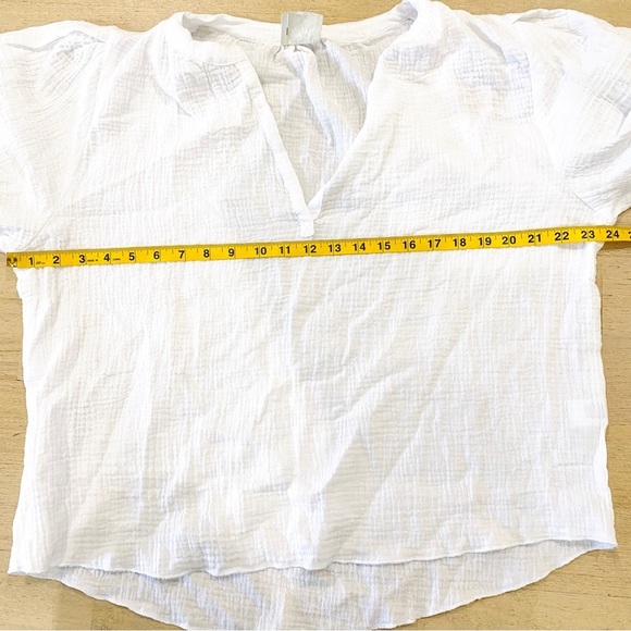 Joie 100% cotton gauze oversized top with pleated shoulders - Picture 4 of 6